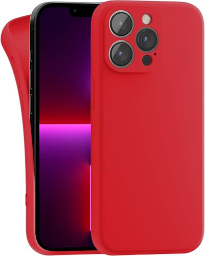 MyGadget Cover per iPhone 13 Pro Max - Custodia Protettiva in Silicone Morbido – Case TPU Flessibile - Ultra Protezione Antiurto & Antiscivolo Rosso