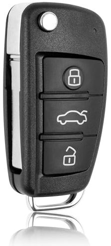 FINTERRY 3 Tasten Gehäuse der Fernbedienung Typ Messer Kompatibel für Audi A1 A3 A4 A5 A6 A8 Q3 Q5 Q7 TT - Auto Schlüsselgehäuse Pilot Autoschlüssel