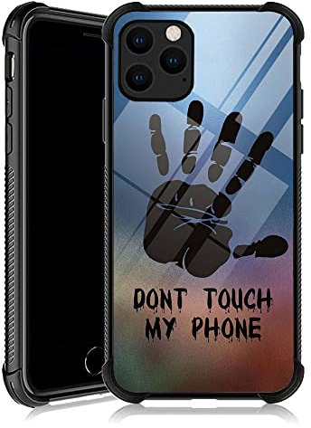 DJSOK Kompatibel mit Hülle für iPhone 13, Dont Touch My Phone 001, iPhone 13, Hüllen für Männer und Frauen, Fans, Design-Muster, Rückseite, kratzfest, verstärkte Ecken, weiches TPU-Gehäuse