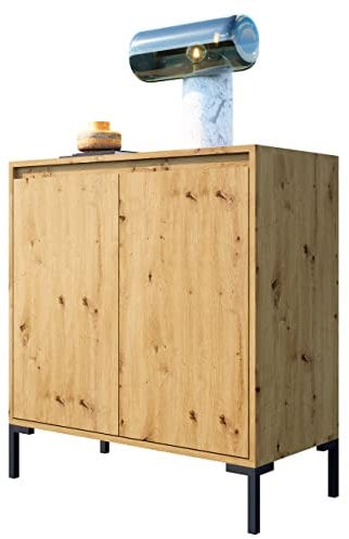 Newroom Kommode Wildeiche Artisan Eiche Sideboard Modern Vintage - 81x87x40 cm (BxHxT) - Highboard Anrichte - [Savage.one] Wohnzimmer Schlafzimmer Flur Esszimmer