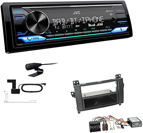 JVC KD-X482DBT 1-DIN Autoradio Media Receiver Digitalradio DAB+ Bluetooth Amazon Alexa USB Einbauset passend für Mercedes-Benz Sprinter ab 2006 schwarz inkl Canbus