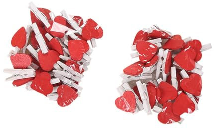 Tofficu 20 Stück Holz Herzklammern Mini Wäscheklammern Für Fotodekoration Notizen Und DIY Basteln Zuhause Und Büro