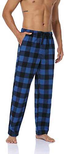 North Bund Bas de Pyjama Homme Pantalon de Pyjama 100% Flanelle de Coton Léger Chaud Détente Maison Automne Hiver