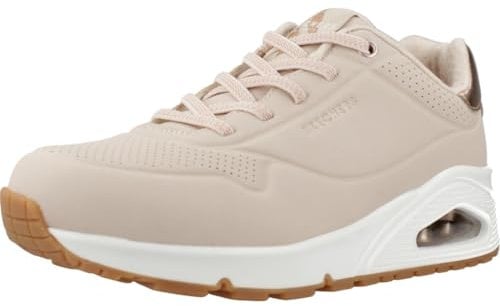 Skechers Damen Low-Top Sneaker UNO Shimmer Away, Frauen Sneakers,Strassenschuhe,Sportschuhe,Freizeitschuhe,Turnschuhe,Beige,42 EU