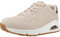 Skechers Damen Low-Top Sneaker UNO Shimmer Away, Frauen Sneakers,Strassenschuhe,Sportschuhe,Freizeitschuhe,Turnschuhe,Beige,42 EU