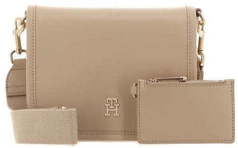 Tommy Hilfiger Damen Crossbody Bag Tasche City Crossover Kunstleder, Beige (White Clay), Onesize