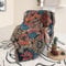 Shesyuki Boho Wurf Decke Reversible Baumwolle Bohemian Tapestry Hippie Zimmer Dekor Doppelseitig (Boho Blume Dark 50x60)