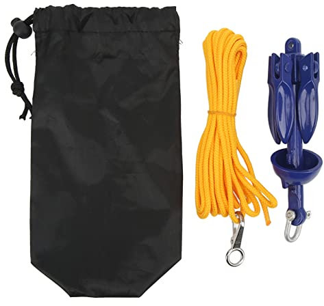 Leapiture Ancre Marine Bateau Grappin Ancre Pliante Ancre en Aluminium Ancre De Kayak Ancre Marine en Acier Inoxydable avec Corde Jaune pour Pêcheurs