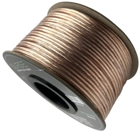 SURGE 16 Gauge Speaker Wire Cable - 100ft, White Line Polarity, Durable Plastic Jacket for Clear Audio Signal, Easy to Install and User-Friendly, Perfect for Enhancing Your Music Setup