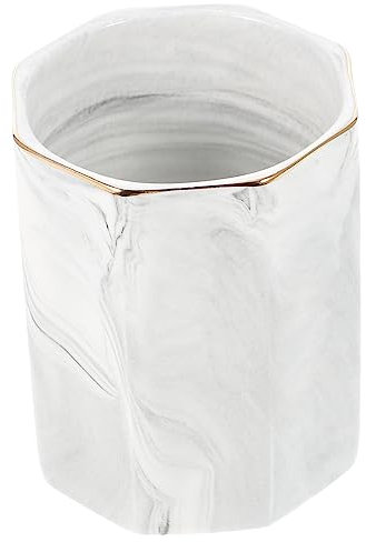 Ciieeo Porte-brosse à Dents Marbre Hexagonal Pot à Crayons Pour Pinceaux De Maquillage Organisateur De Bureau