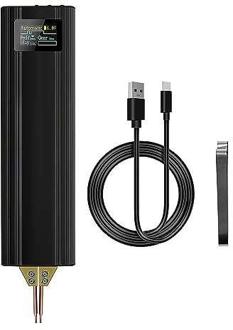 Máquina portátil de soldadura por punto, 5000mAh capacidad 80 velocidades ajustable conmutación automática y manual soldadura por puntos soldador de punto ajustable profesional para reparación