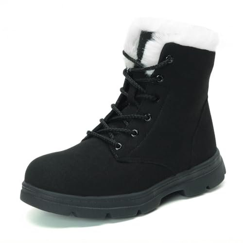 HUSKSWARE Damen Mädchen Winterstiefel Wasserdichtht Warm gefütterte Schneestiefel Winterschuhe Winter Kurzschaft Stiefel Boots Schuhe, Schwarz 40 EU