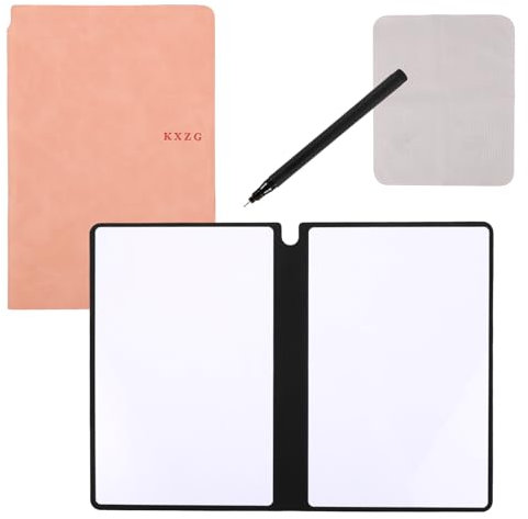 Dry Erase Notebook, 24 x 16,5 cm Wiederverwendbares Trocken Abwischbares Notizbuch Löschbares Notizbuch Whiteboard-Notizbuch für Unternehmen Zuhause Büro (Rosa)