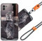 JEZSTHAI Hülle für Gigaset GS5 Handyhülle mit Schlüsselband Leder,Weiche Stoßfeste Silikon Schutzhülle,Muster Design Hülle mit Handykette & Handykordel zum Umhängen,Nr.A05