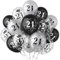 21st Birthday Balloons for Him Her, 21st Birthday Decorations for Boys and Girls Black Silver Latex Confetti Balloons, Happy 21st Birthday Balloons, 21st Anniversary 21 Years Old Party Supplies