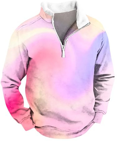KONG JIMFAN and Herren Jacke Basic Hoodie Westen Mit Kapuze Herren Eishockey Trikot Hoodie Ohne Schnüre Hemden Kurzarm Bügelfrei Pullover Von Hinten Langarmshirts(Pink,M)