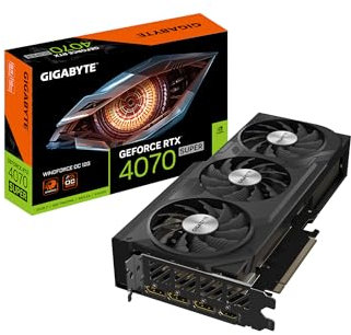 GIGABYTE GeForce RTX 4070 Super WINDFORCE OC 12G Graphics Card, 3X WINDFORCE Fans, 12GB 192-bit GDDR6X, GV-N407SWF3OC-12GD Video Card
