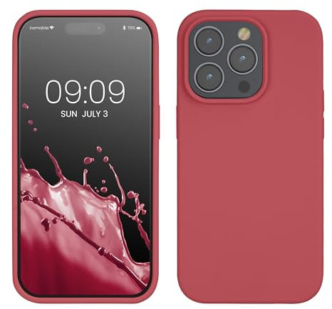 kwmobile Handyhülle für iPhone 14 Pro Hülle, für iPhone 14 Pro Case - Hülle Silikon - kabelloses Laden - Dark Rose