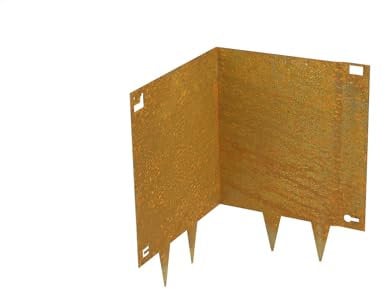 Wovar Bordure en Acier corten à Angle Droit intérieur Flexible - 40 cm - À l'unité