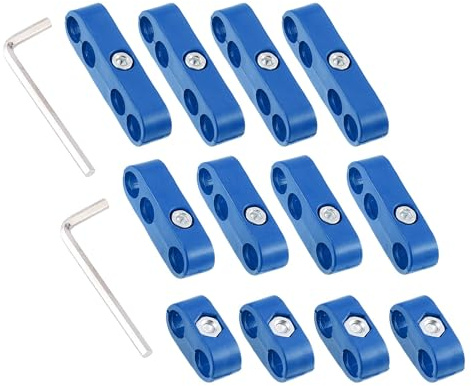 Unifizz 2 Set 8mm Spark Plug Wire Separators Kit,Spark Plug Wire Separators Plastic Kit,Engine Spark Plug Wire Separator Divider,Plug Wire Divider Looms Ignition Wire Separators Holders (Blue)