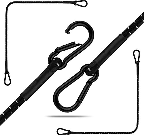 CLIFFORD Spanngummi mit Karabiner - 30 cm bis 140 cm I Robuste Spanngurte mit Haken I Spanngummi mit Haken für Kofferraum, Fahrrad, Sonnensegel I Expander mit Karabiner I Gummispanner Spannseil