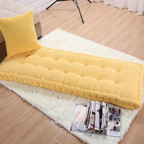 Bankauflage Outdoor Sitzkissen Für Gartenbank Polsterauflage Stuhlkissen Bankkissen Und Rückenkissen Für Hollywoodschaukel Palettenkissen Polsterauflage Auflage Für Bodenkissen(50 x 160cm,Yellow)