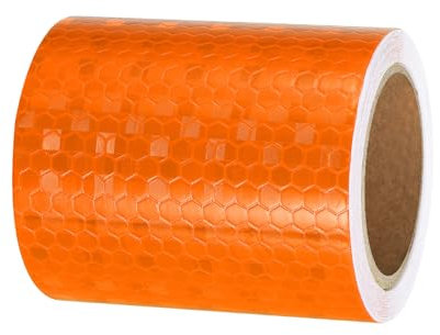PATIKIL Ruban Réfléchissant Adhésif Orange 1 Rouleau 7cm x 3 Mètres Ruban Adhésif Réfléchissant de Sécurité Imperméable et Haute Visibilité pour Camions, Remorques, Voitures