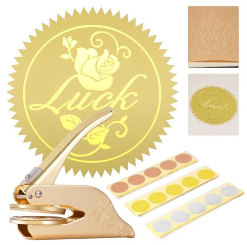 BAOSHISHAN Pince à gaufrer portable pour papier avec 20 autocollants pour enveloppes, invitations et papier