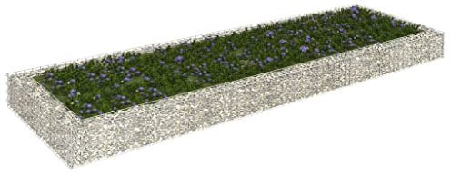 AUVYI Steinkorb Gartendeko 300x100x20 cm Gabionen Hochbeet Gabionenwand Terrasse Stabile Konstruktion GabionenSäule Pflanzenwand Steingabionen Gabionenkörbe Verzinkter Stahl