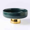 EEYZD Frutero cerámica,frutero Redondo con Pedestal Dorado,frutero Decorativo Moderno para encimera Cocina,Bandeja para exhibición de postres y ensaladas,Dark Green,11in