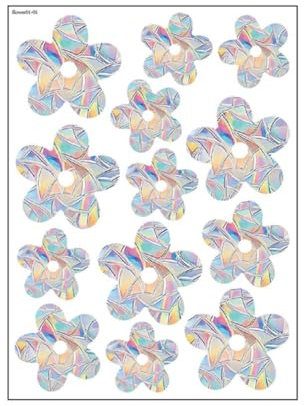 Wisafory Prisma Fensteraufkleber Suncatcher Sticker Regenbogen Folie Fenster Sonnenfänger Vogel Anti Kollisions Fenster Aufkleber für Stoppt Vögel Türfenster Blume- (13 Stück)