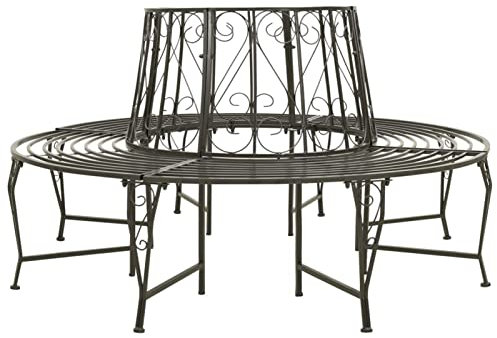 Gartenbank Holzsitzbank Gartenmöbel Sitzgelegenheit Holzlatten Park Terrassensitz, Gartenbaumbank 160 cm Stahl