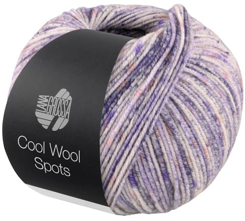 LANA GROSSA Cool Wool Spots | Extrafeine Merinowolle, waschmaschinenfest mit buntem Sprenkeldruck | Handstrickgarn aus 100% Schurwolle | 50g Wolle zum Stricken & Häkeln | 160m FB 5006
