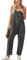 Salopette da donna senza maniche a gamba larga con tasca Tuta estiva casual con spalline, tuta da ginnastica allentata Boho Rompers Grigio scuro M