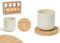 Set 4 vasos cafe ceramica blanca posavas KINVARA