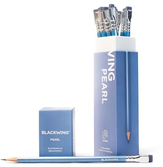 Blackwing Pearl Pencils - 12 Count, Blue Lacquer Finish, 2B Balanced Lead, Premium Wood, Japanese Graphite