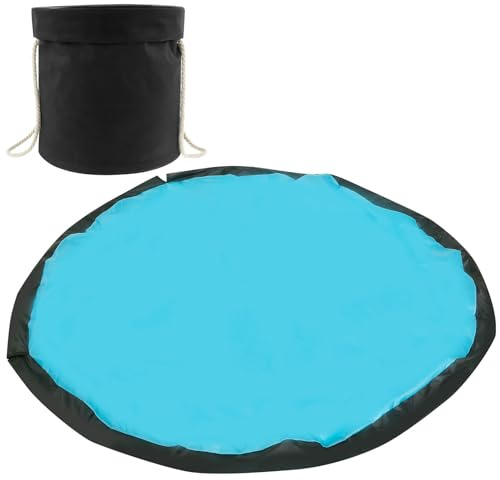 Aufräumsack Play and Go 31×31cm Aufbewahrungstasche für Kinderspielzeug mit Spielmatte 150cm Oxford-Stoff Griffdesign Spielzeug Organizer für Schnelle Aufbewahrung von Diversen Spielzeugen (Schwarz)