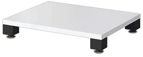 WJFTODAY Rack de Audio y Video, Soporte para componentes AV, Torre de Soporte para Audio RCO de Acero al Carbono, Rack estéreo para TV, componentes de Audio y Video (Blanco, 1 Nivel, 60 x 48 x 10 cm)