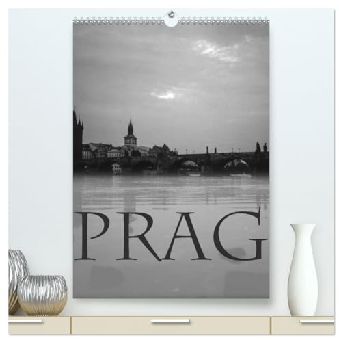 Prag - Praha - Prague (hochwertiger Premium Wandkalender 2026 DIN A2 hoch), Kunstdruck in Hochglanz: Die goldene Stadt in zeitlosen Schwarzweißfotografien (CALVENDO Orte)