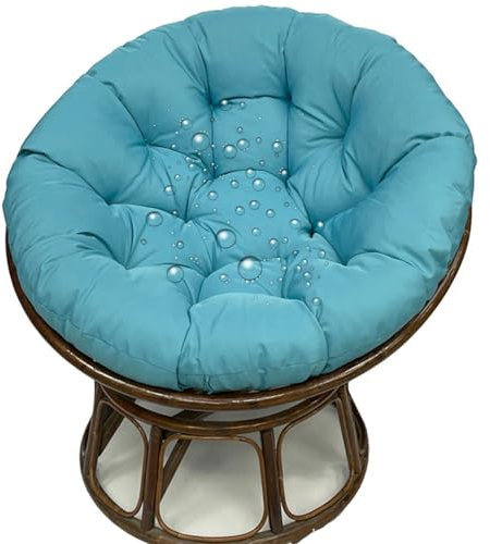 JORTUIO Wasserdicht Sitzkissen Rundes Papasansessel Kissen Hängesessel Bodenkissen Kissen für Schwenksessel, Korbsessel Outdoor/Indoor Gartenmöbel Sitzauflage Auflage(Blau,120x120cm)