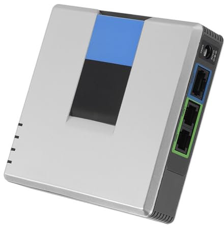 2 Ports Adapter SIP VoIP Leicht und Tragbar für Internet -Telefon mit Drahtloser Konnektivität und Erschwinglicher Festnetzersatz (EU-Stecker)