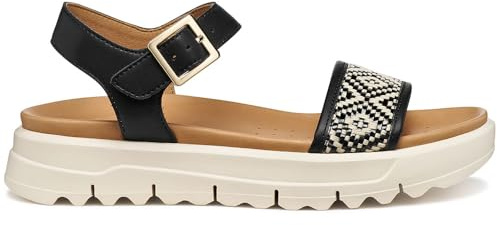 Geox Sandali da donna D Xand 2.1s C con zeppa, nero, taglia 39