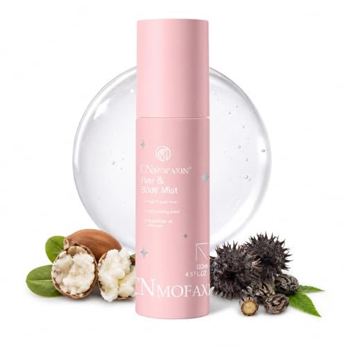 CNMOFAXIN 2-in-1 Body Mist 130ml, Nourishing Hydration Spray with Shea Butter & Castor Oil, Long-Lasting Floral Musk Fragrance, Softens Skin & Hair, For All Types