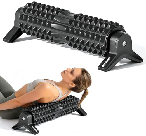 Rouleau de massage en mousse rigide avec support et texture 3D - Idéal pour le yoga, le pilates, le fitness, le dos, les jambes, les épaules - Relaxation musculaire