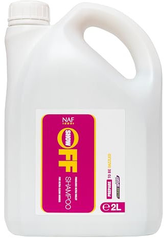 NAF Show Off Shampoo 2L - Tiefenreinigendes, glanzverstärkendes Pferdeshampoo - hellt alle Fellfarben auf - pH-ausgewogen & schonend für häufige Anwendung - ideal zur Showvorbereitung