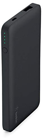 Belkin Batterie externe Pocket Power Bank 5000 mAh (sécurité certifiée) pour iPhone 11, 11 Pro / Pro Max, X, XS / XS Max, XR, SE, 8/8+, iPad, Samsung Galaxy S10 / S10+, S10e – Noir