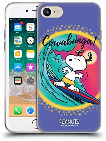 Head Case Designs Offizielle Peanuts Cowabunga Surf Snoopy Plankenweg-Spritzpistole Gel Handyhülle Hülle [Militärischer Schutzgrad] Kompatibel mit Apple iPhone 7/8 / SE 2020 & 2022