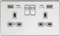 Knightsbridge SFR9224PCG 2G Switched Socket with 2.4 A Dual USB Charger, Polished Chrome with Grey Insert, 13 A