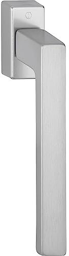 bybyhome Hoppe Fenstergriff Toulon mit VarioFit und Secustik - PSK Fensterbeschlag, Aluminium edelstahlfarbig
