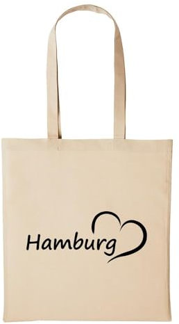 Huuraa Baumwollbeutel Hamburg Geschenk Einkaufstasche Natural 10 Liter Baumwolle Hamburg Accessoire